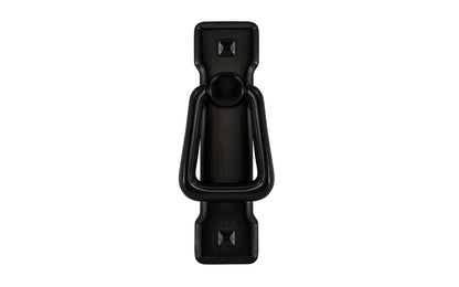 Vintage-style Hardware · Mission-Style Vertical Drop Pull designed in the Mission / Arts & Crafts style of hardware. 3-3/4" high x 1" wide plate size. Flat Black finish.