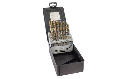 WL Fuller HSS Brad Point Drill Bit Set, Metric 23 PC. Sizes in set:  2mm, 2.5mm, 3mm, 3.5mm, 4mm, 4.5mm, 5mm, 5.5mm, 6mm, 6.5mm, 7mm, 7.5mm, 8mm, 8.5mm, 9mm, 9.5mm, 10mm, 10.5mm, 11mm, 11.5mm, 12mm, 12.5mm, 13mm drills. Made in USA. 281950023