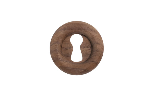 Round Walnut Wood Keyhole. Classic & traditional walnut wood keyhole with a smooth round design. Made of solid unfinished walnut wood. The keyhole may even be stained, painted, or varnished if desired. Available in 1-1/16" & 1-1/4" diameter sizes. Great for drawers, cabinets & furniture.