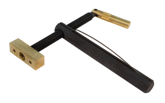 Veritas "Wonder Dog" installs in a 3/4" hole; pivots in any direction clamping is required; easy-adjusting handle provides clamping pressure in any position. Post is 6-1/2" long & is drilled & tapped at a 3° angle; side spring adjusts clamp head at any desired projection. Model 05G10.01. Bench dog Made in Canada.