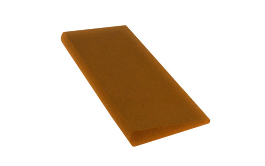 Norton Round Edge Medium India Slip Stone with medium grit aluminum oxide abrasive. To improve sharpening & reduce clogging, use with oil. Great for sharpening carving tools & gouges. 4-1/2" length  x  1-3/4" width  -  3/8" x 1/8" round edge radius. Oilstone made by Norton, Saint Gobain. Model MS34. Made in USA.