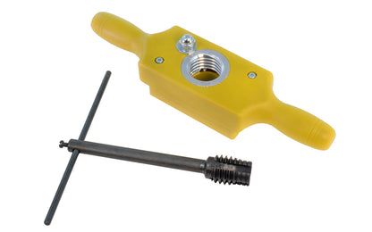 Wood Threading Kit - 1-1/2" x 6 TPI Tap & Die Set. Threads cut directly into wood. Thread box for cutting threads on wooden dowels. Each size of thread box comes with a matching tap to complete the set. Includes threadbox & matching tap tool. Model 800-1024. 744391121554