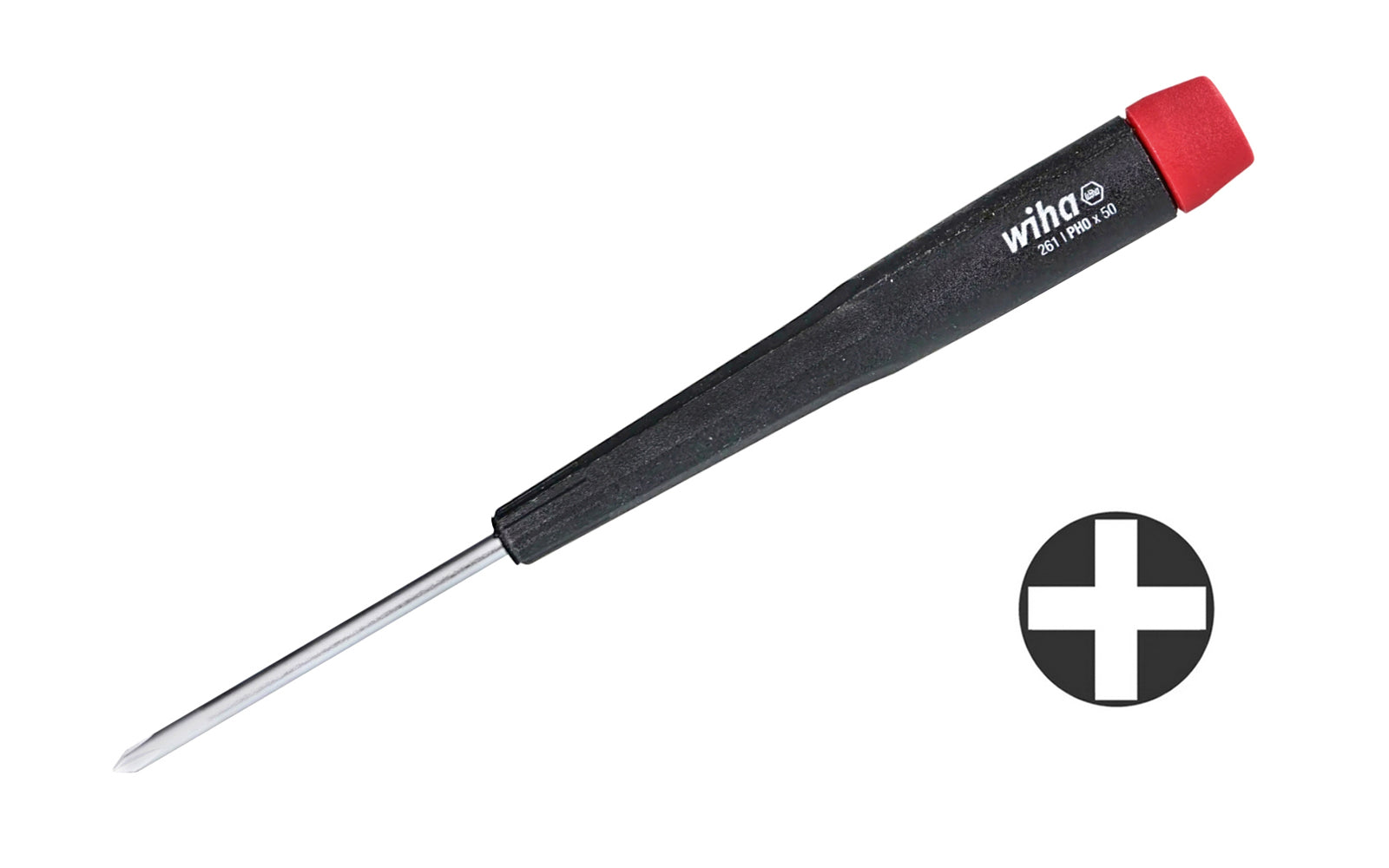 Wiha Phillips precision screwdriver made out of hardened CRM72 tool steel. Excellent for working on small components & modern electronics. Easy spin control cap. Available in  #000,  #00,  #0,  #1  sizes. Made in Germany. 