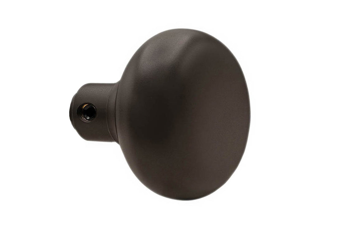 Vintage-style Hardware · Heavy Solid Brass Core Classic Smooth Single Doorknob ~ Classic old-style design ~ 2-1/4" diameter knob. Oil Rubbed Bronze finish.