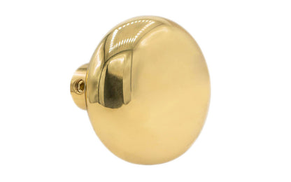 Vintage-style Hardware · Heavy Solid Brass Core Classic Smooth Single Doorknob ~ Classic old-style design ~ 2-1/4" diameter knob. Lacquered brass finish.