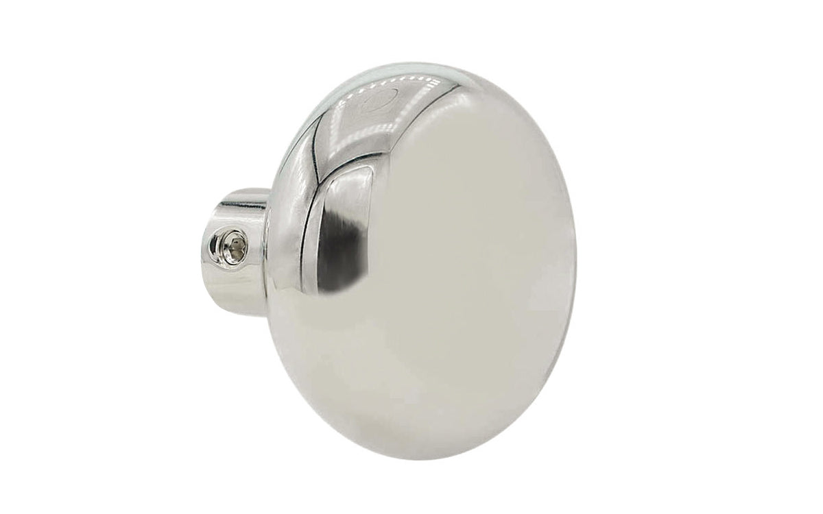 Vintage-style Hardware · Heavy Solid Brass Core Classic Smooth Single Doorknob ~ Classic old-style design ~ 2-1/4" diameter knob. Polished nickel finish.