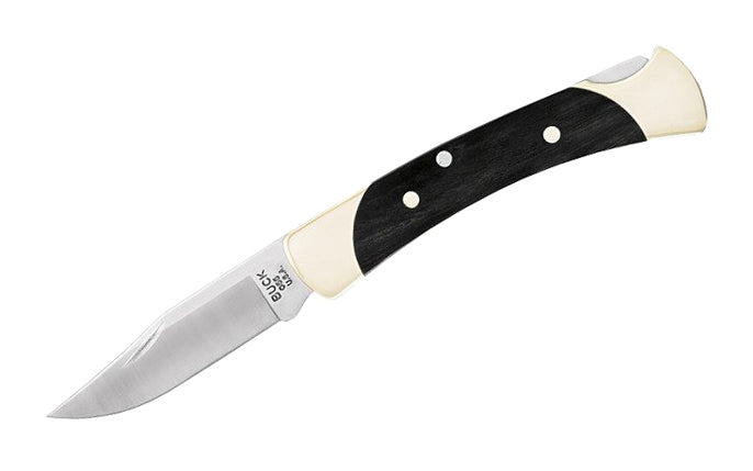 Buck Knives The 55 Folding Knife is a classic & traditional pocket knife favorite. Classic, compact, & the perfect everyday carry. Nail notch & lockback design make it easy to open & close. Solid brass bolsters with a handsome Ebony hardwood handle. Foldable locking blade. Model 0055BRS-B. 033753056840. Made in USA