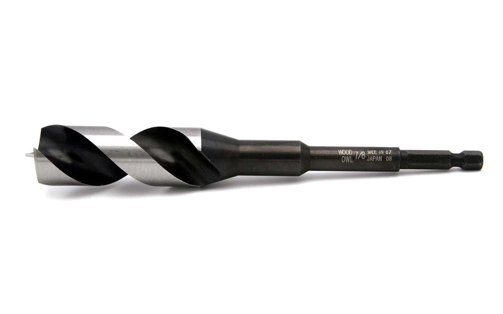 Wood Owl 7/8" (22 mm) Diameter x 6-1/2" ~ OverDrive Fast Boring Bit - Model No 00703 - Made in Japan - Concave Lead-in Edge for smooth starts & fast cuts