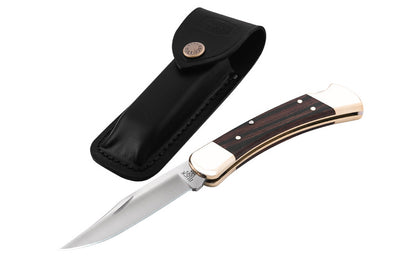 Buck Knives 110 Folding Hunter Knife & Leather Sheath ~ Model No. 0110BRS - Made in USA