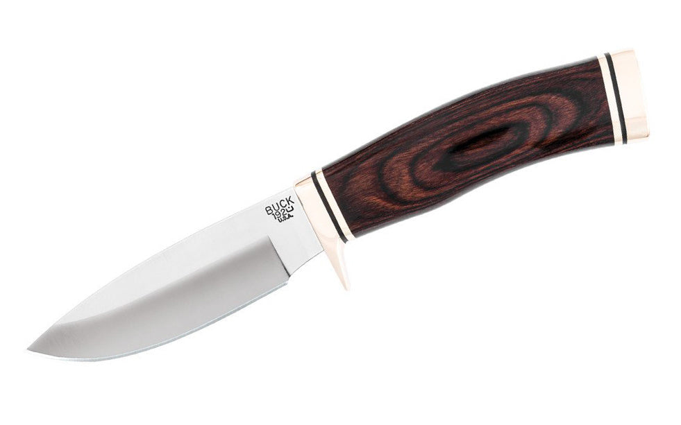 This 192 Vanguard Fixed Blade Knife & Leather Sheath from Buck Knives is a classic & is made for field work & big game hunters. The contoured handle & safety guard make maneuvering through field dressing a breeze. The drop point blade is made from industry standard 420HC stainless steel blade for supreme edge retention