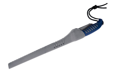 This Buck Knives 225 Silver Creek Fillet Knife has a titanium coated blade & is designed for added flexibility & corrosion resistance, a rubberized anti-slip grip & a stainless steel safety guard. Long size fillet knife. 9-5/8" blade length. Model 0225BLS-B. 033753101724