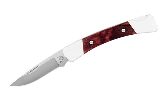 Buck Knives 503 Prince Pocket Folding Knife is a classic, compact everyday carry. Smaller than the "Squire" knife, the Prince knife has a slimline design for easy carry. The lockback design makes it easy to open & close. Handsome DymaLux red wood with nickel silver bolsters. Made in USA. 033753092015. Model 0503RWS-B