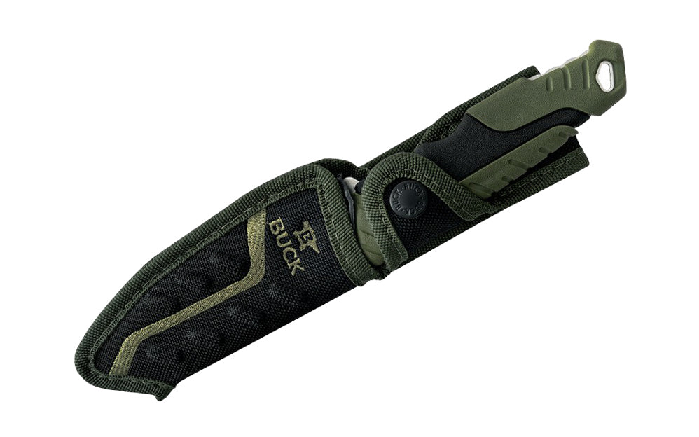 Buck Knives 658 Pursuit, Large Fixed Blade Knife is a multi-purpose alternative to traditional hunting knives, the Pursuit series fills the need for a mid-range hunting knife designed from the beginner to the experienced, serious hunter. Includes a polyester sheath. 4-1/2" long blade. Model 0656GRS-B. 033753147586