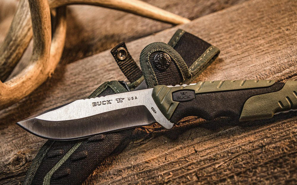 Buck Knives 658 Pursuit, Large Fixed Blade Knife is a multi-purpose alternative to traditional hunting knives, the Pursuit series fills the need for a mid-range hunting knife designed from the beginner to the experienced, serious hunter. Includes a polyester sheath. 4-1/2" long blade. Model 0656GRS-B. 033753147586