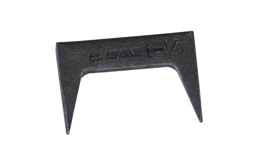 The CS Osborne Pinch Dog ~ 1-1/2" Length is hardened & tempered for long lasting use and holds wood material tightly together. Made in the USA.