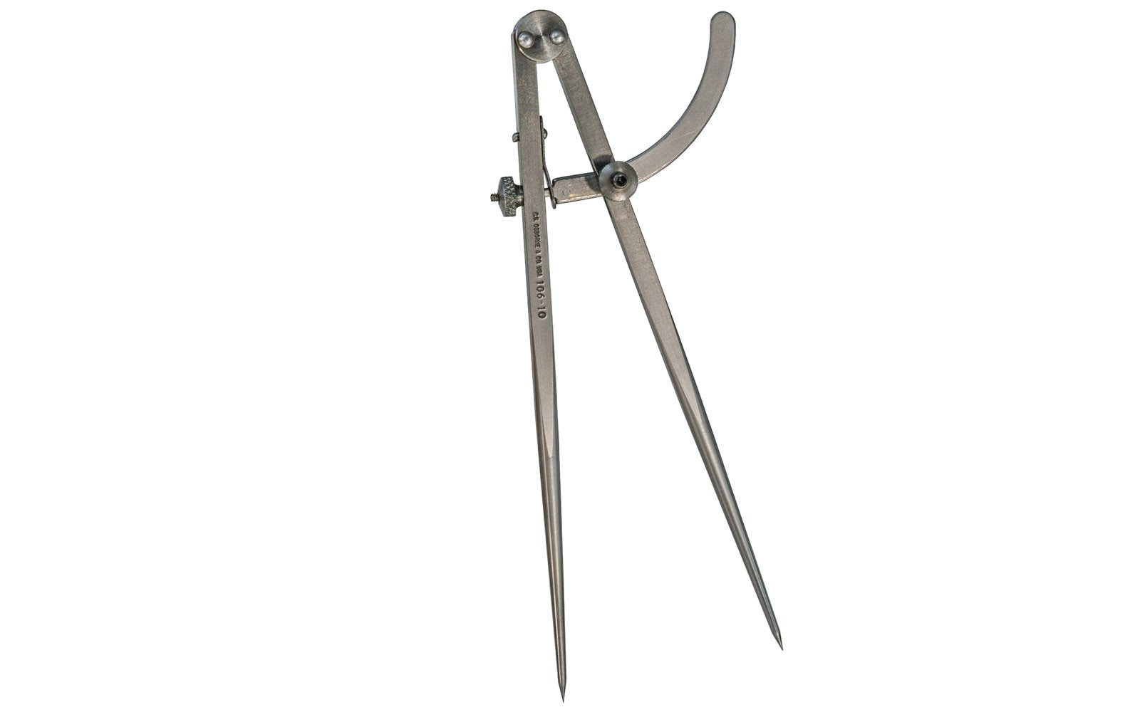 CS Osborne Wing Divider - Solid Steel ~ 10" Size - Model No. 106-10 ~ The points are hardened & every care is taken with the thread of the screws which hold the legs in position on the wings ~ Tempered Springs ~ 096685570167