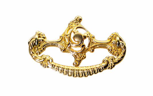 Solid Brass Victorian Drop Pull ~ 3" On Centers - Non-Lacquered Brass (will patina over time)