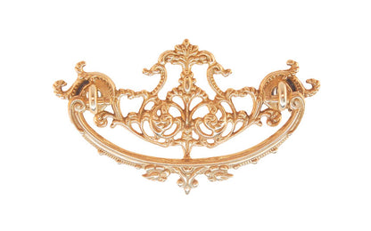 Solid Brass Victorian Drop Pull ~ 3" On Centers - Non-Lacquered Brass (will patina over time)