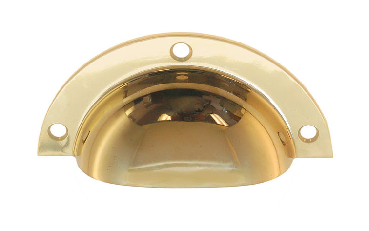 Large Stamped Brass Bin Pull ~ 3-3/4" Wide ~ Non-Lacquered Brass (will patina naturally over time)
