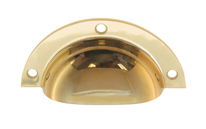 Large Stamped Brass Bin Pull ~ 3-3/4" Wide ~ Non-Lacquered Brass (will patina naturally over time)