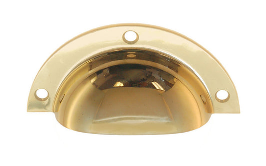 Large Stamped Brass Bin Pull ~ 3-3/4" Wide ~ Non-Lacquered Brass (will patina naturally over time)
