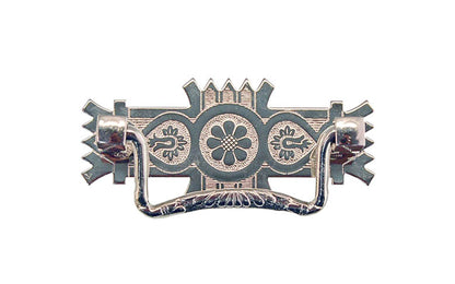 Brass Eastlake Drop Pull ~ Polished Nickel ~ Brass Eastlake Drop Pull ~ 2-1/2" On Screw Centers ~ Vintage-style Hardware · Traditional & classic ~ Made of high quality solid brass material ~ Includes an ornate stamped brass backplate ~ Designed in a traditional Eastlake style, but suitable for different traditional & period decors, including Victorian ~ Ornate style
