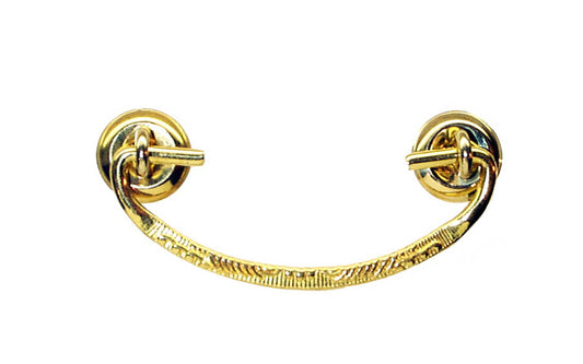 Solid Brass Drop Pull ~ 3" On Centers ~ Non-Lacquered Brass (will patina over time)