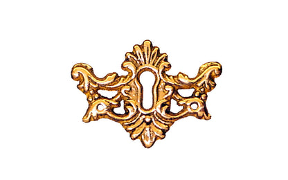 Vintage-style Hardware · Traditional & classic elegant & decorative keyhole piece made of solid brass material. It measures 1/8" in thickness for a durable & tough plate. This keyhole will certainly add some character to your cabinets, drawers, & furniture! Non-lacquered brass 