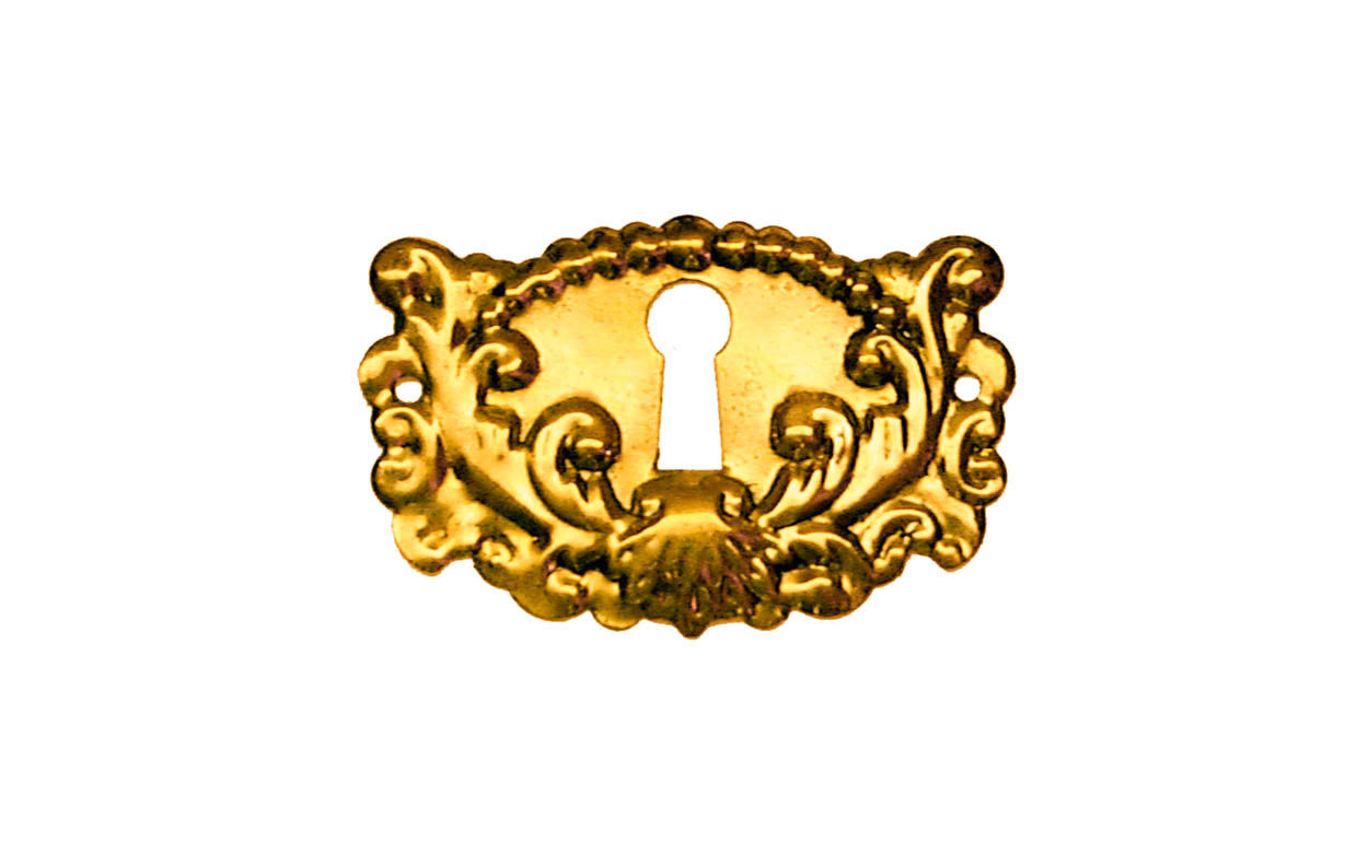 Stamped Brass Keyhole ~ Non-Lacquered Brass (will patina naturally over time)