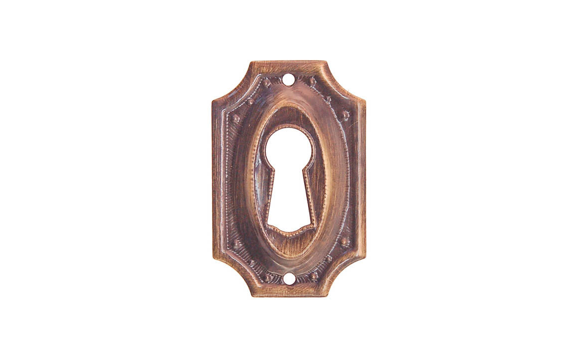 Stamped Brass Keyhole ~ Antique Brass Finish