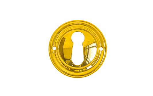Vintage-style Hardware · This traditional & classic Stamped Brass Round Keyhole is an attractive & stylish keyhole piece made of quality stamped brass material with a nice trim, & adds some character & style to your cabinets, drawers, & furniture. Non-lacquered brass