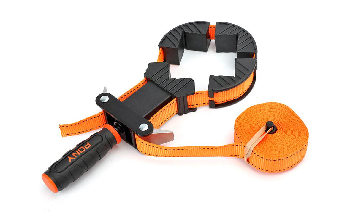 Pony 1" x 15' Rapid Acting Band Clamp with Large Handle - Pony Jorgensen Model No. 1225 - A versatile clamp useful for awkward, irregular, round, polygon, & square shapes - Excellent for drawers, frames, chair legs, & irregular shapes