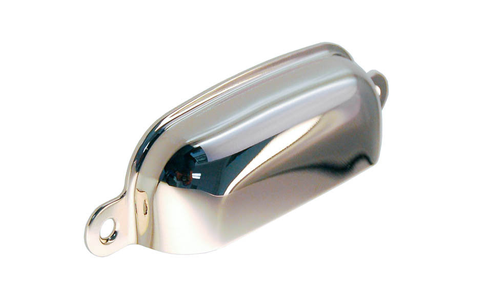 Stamped Brass Bin Pull ~ 3-1/4" On Centers ~ Polished Nickel Finish