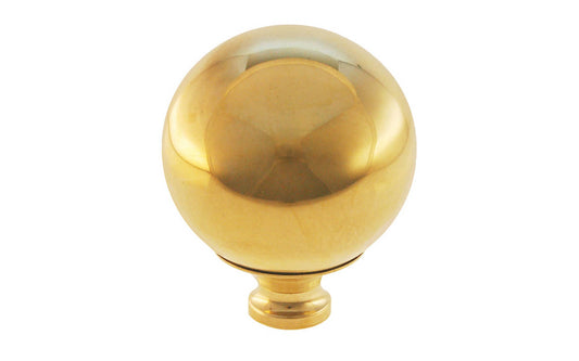 Brass Ball Finial ~ 1-3/4" Diameter ~ Non-Lacquered Brass (will patina over time) ~ Vintage-style Hardware · Traditional & classic ~ Made of brass material ~  3/8-16 Thread ~ Designed for beds & bed posts