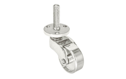 Solid Brass Stem & Plate Caster ~ 1-1/4" Wheel ~ Polished Nickel Finish