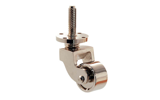 Polished Nickel Solid Brass Stem & Plate Caster ~ 1" Wheel