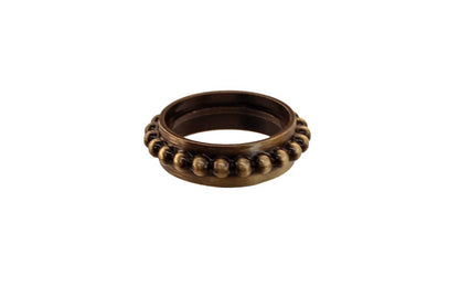 Solid Brass Caster Ring With Beaded Design ~ Antique Brass Finish