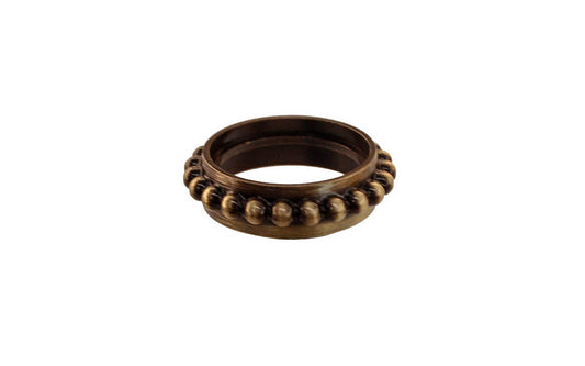 Solid Brass Caster Ring With Beaded Design ~ Antique Brass Finish
