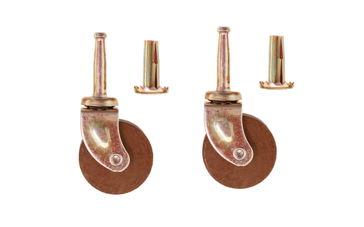 Vintage-style Hardware · Traditional & classic ~ Sturdy & heavy duty ~ Made of steel construction ~ Ball bearing caster ~ Raises furniture 2-1/8" high 