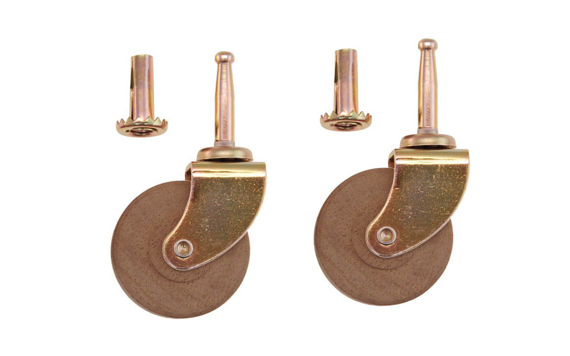 Vintage-style Hardware · Traditional & classic ~ Sturdy & heavy duty ~ Made of steel construction ~ Ball bearing caster ~ Raises furniture 2-3/8" high