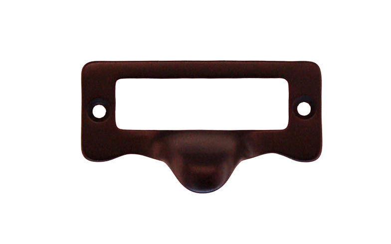 Solid Brass Label Holder with Finger Pull ~ Oil Rubbed Bronze Finish