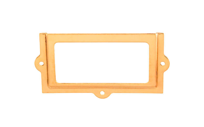Stamped Brass Label Holder ~ 2-3/8" x 1-1/4" ~ Non-Lacquered Brass (will patina naturally over time)