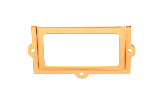Stamped Brass Label Holder ~ 2-3/8" x 1-1/4" ~ Non-Lacquered Brass (will patina naturally over time)