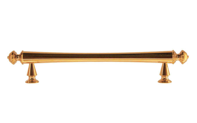 Solid Brass Elegant Handle ~ 5" On Centers ~ Lacquered Brass Finish