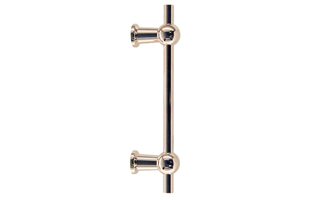 Solid Brass Ball-Style Handle ~ 3-3/4" On Centers ~ Vertical View