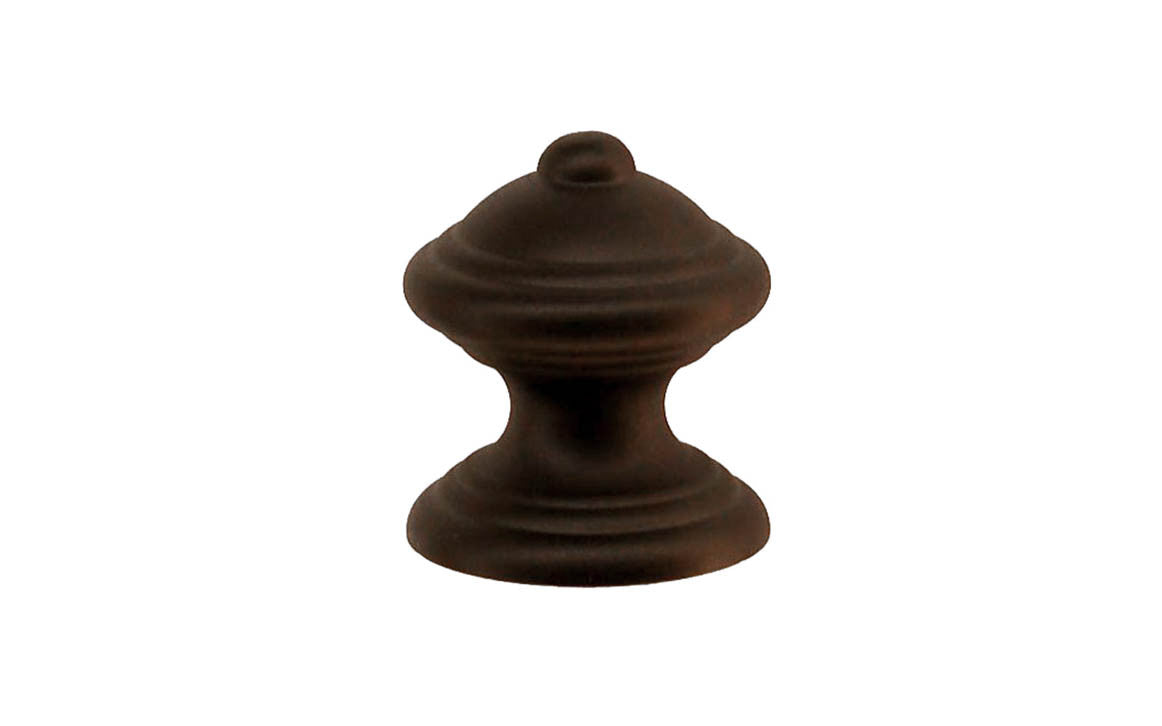 Solid Brass Finial Knob ~ 1" Diameter ~ Oil Rubbed Bronze Finish