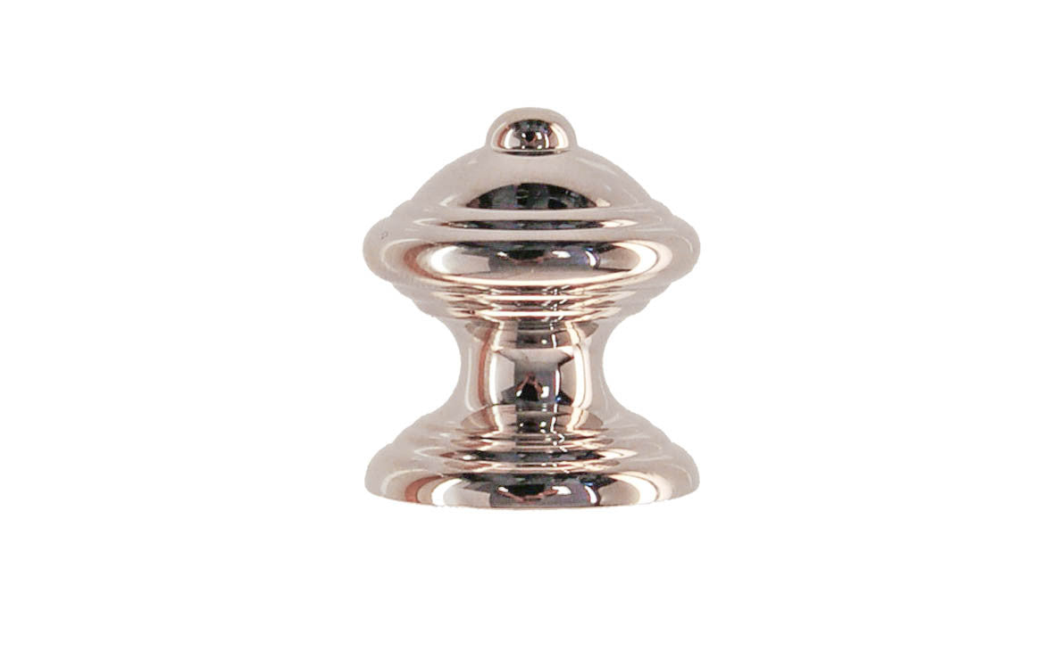 Solid Brass Finial Knob ~ 1" Diameter ~ Polished Nickel Finish