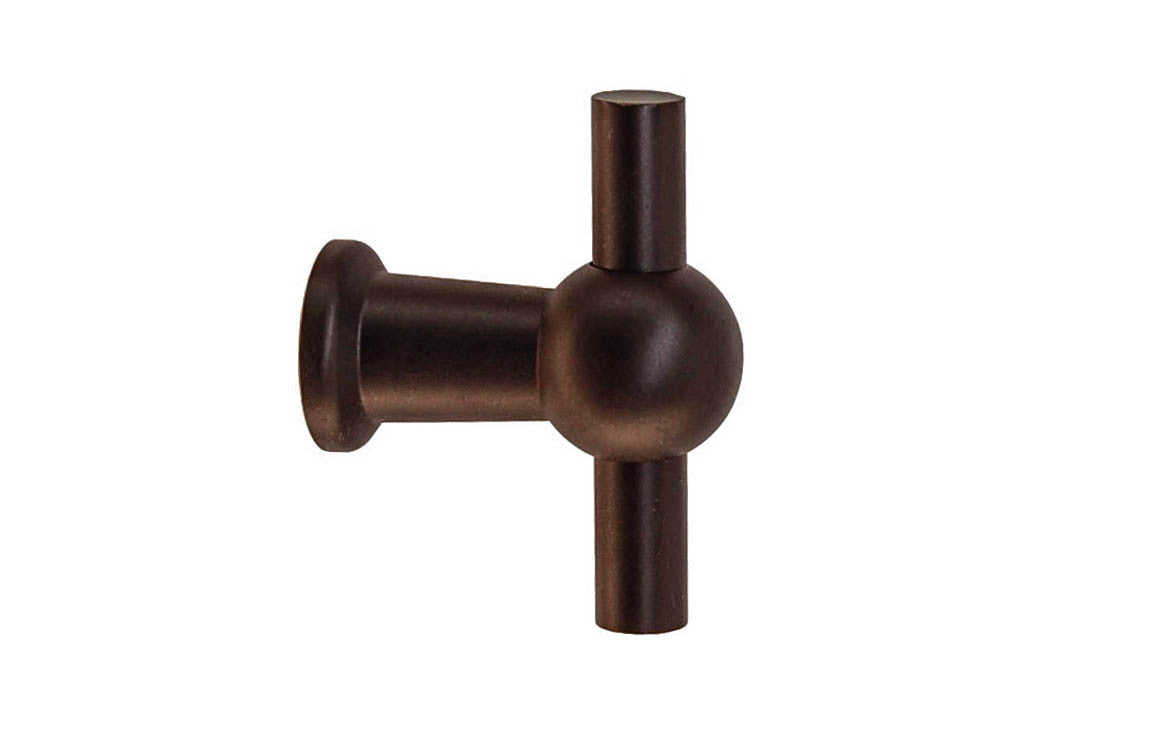 Solid Brass Ball-Style Handle ~ 1-3/4" Wide ~ Vertical View