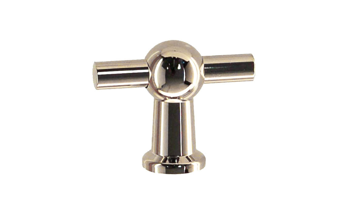 Solid Brass Ball-Style Handle ~ 1-3/4" Wide ~ Polished Nickel Finish
