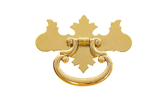 Solid Brass Chippendale Drop Pull - Non-Lacquered Brass (will patina over time)